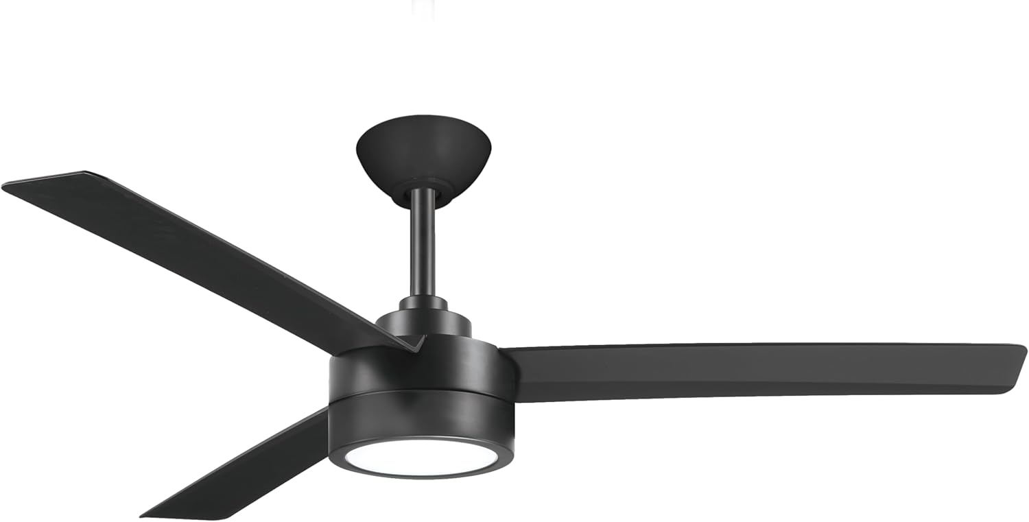 Modern ceiling fan with integrated LED light